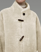 Stand Collar Toggle Fur Coat UNS0002