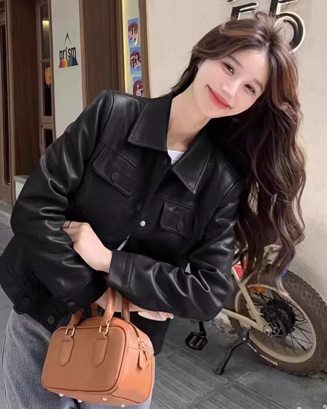 Retro Short Leather Jacket QAZ0039