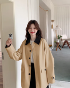 Bicolor Stylish Trench Coat QAZ0027