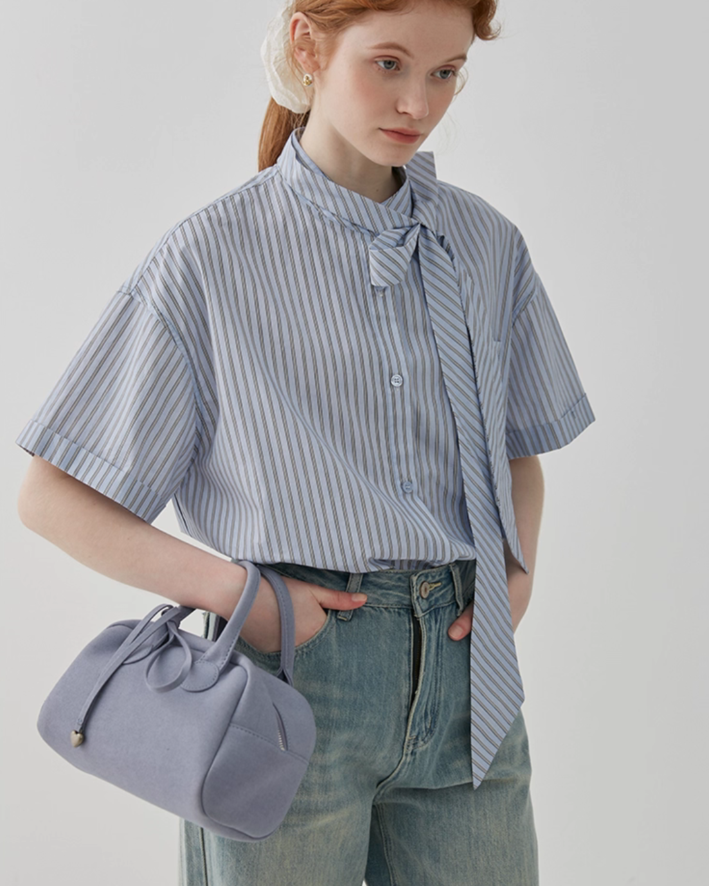 Bow Tie Striped Shirt JIU0016