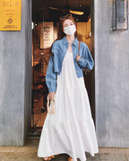 Denim Shirt / Cami Flare Dress QAZ0029