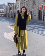 Tiered Shirt Dress / Asymmetrical Vest QAZ0048