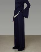 One-Shoulder Knit Top / Casual Pants / Draped Skirt UNS0023