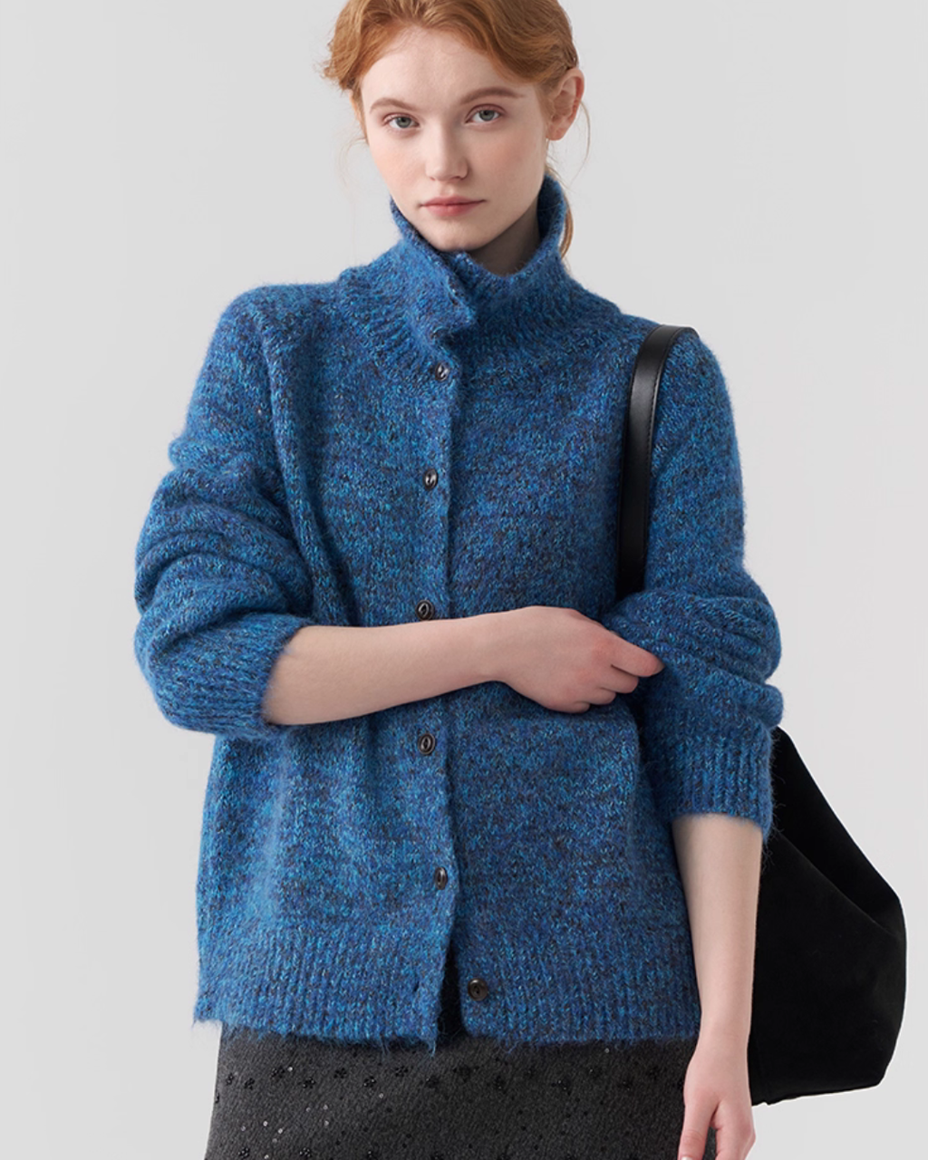 Stand Collar Knit Cardigan JIU0001