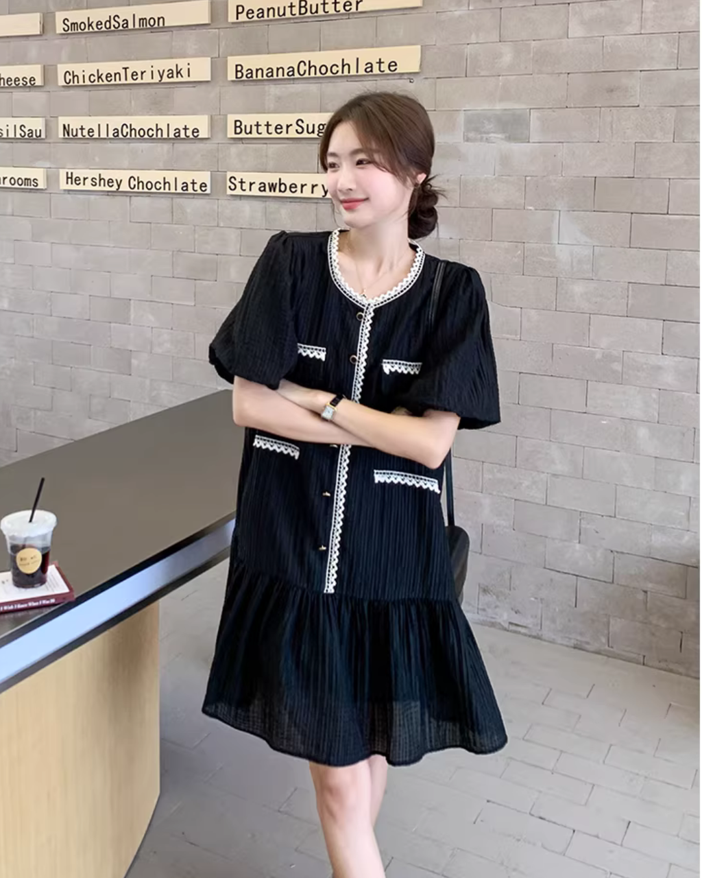 Tiered Short-Sleeve Mini Dress QAZ0097