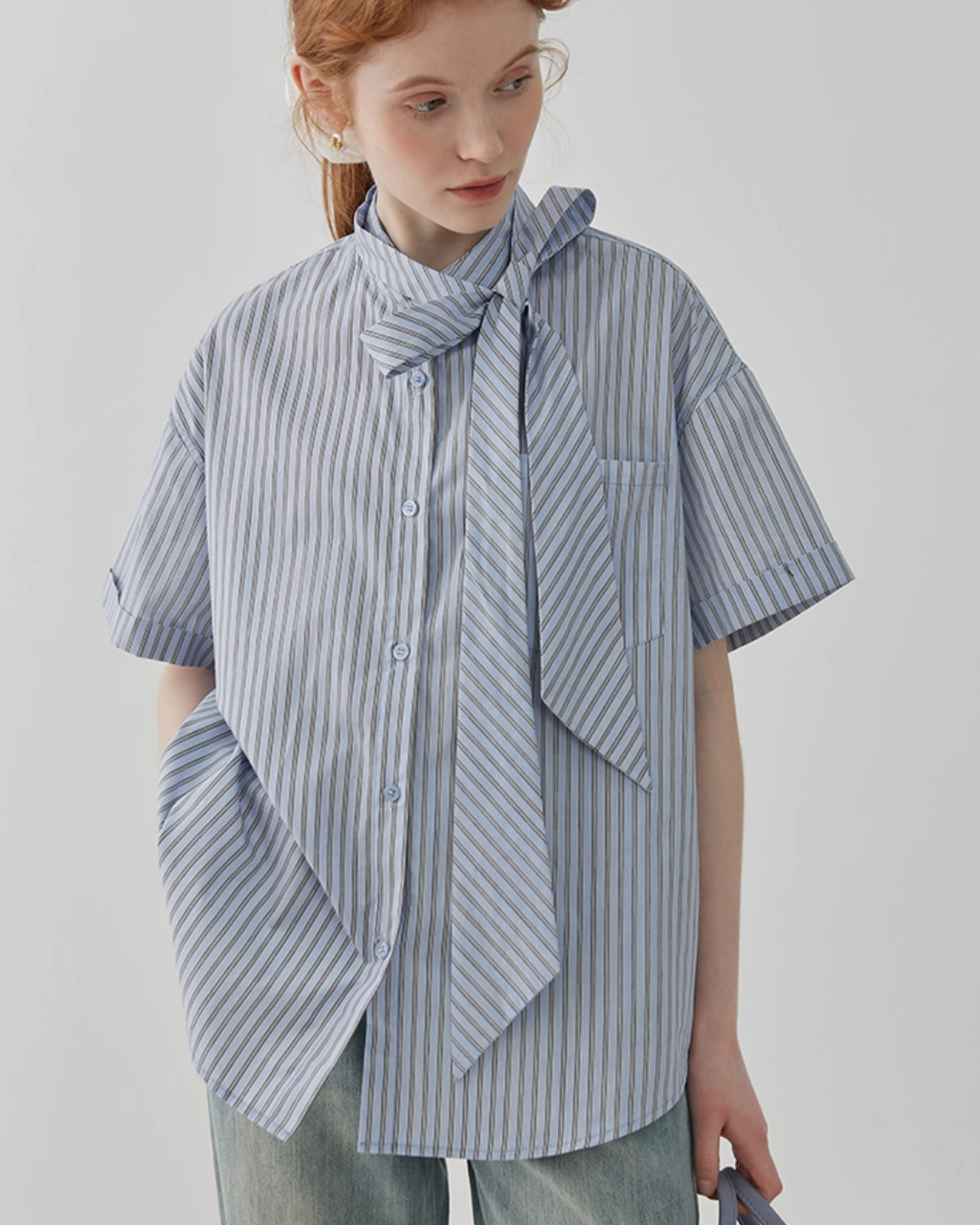 Bow Tie Striped Shirt JIU0016