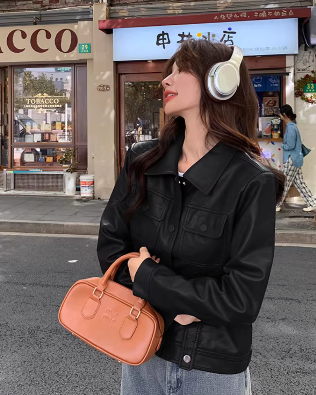 Retro Short Leather Jacket QAZ0039