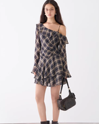 Ruffle Plaid Short Dress JIU0018