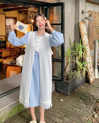 Shirt Dress / Knit Long Vest QAZ0086