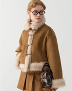 High-Neck Suede Mustang Coat JIU0027