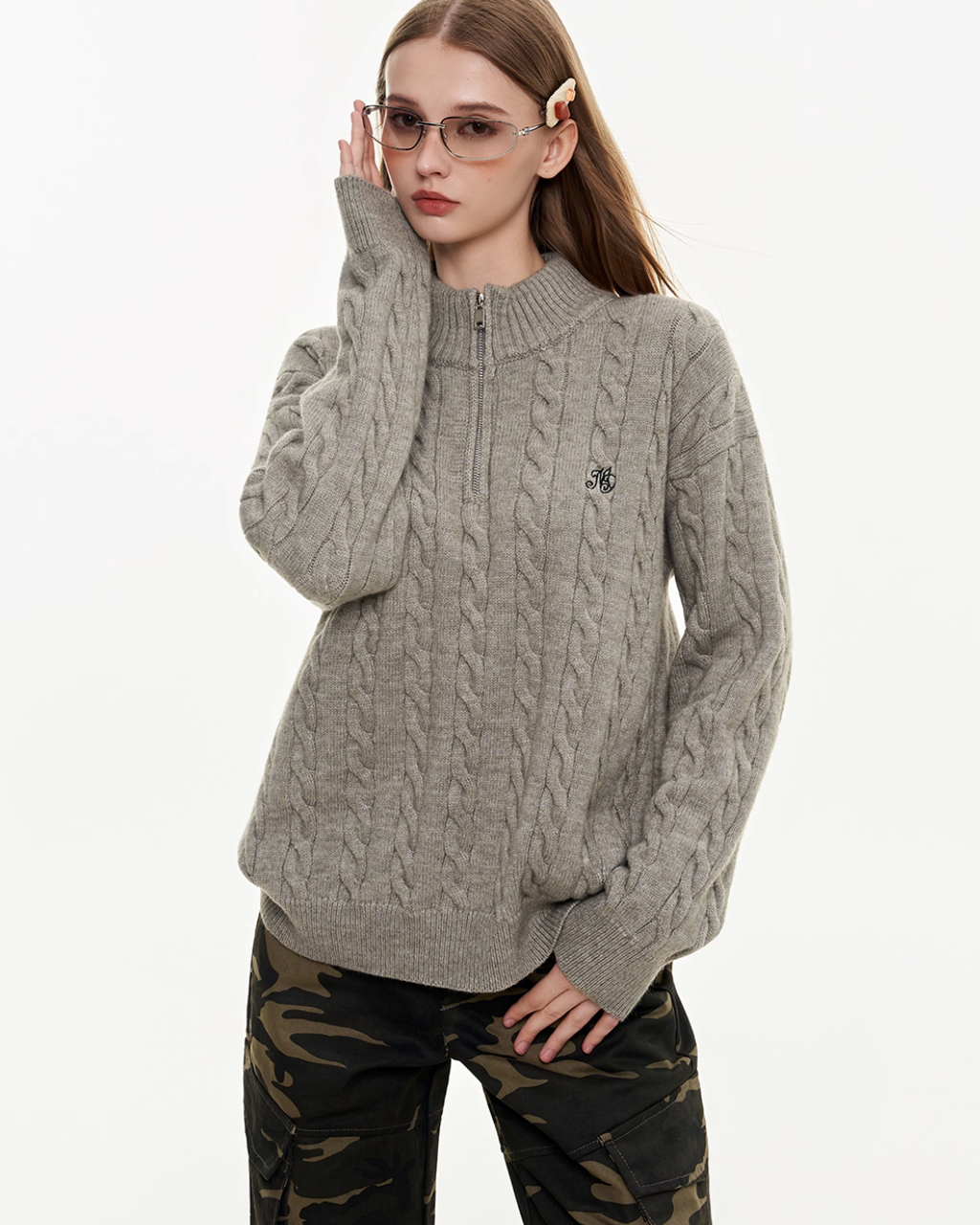 Half-Zip Knit Top MDB0022