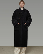 Stand Collar Toggle Fur Coat UNS0002