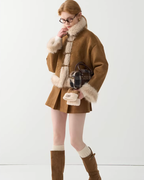 High-Neck Suede Mustang Coat JIU0027