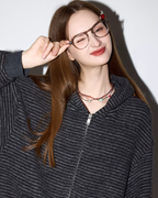 Thin Striped Zip-Up Hoodie MDB0035