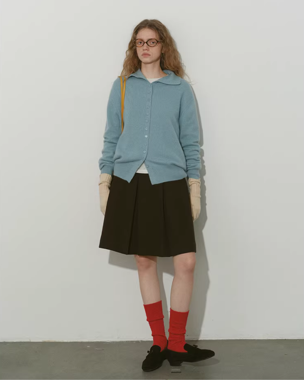 Wool Half-Turtleneck Knit Cardigan RLZ0013