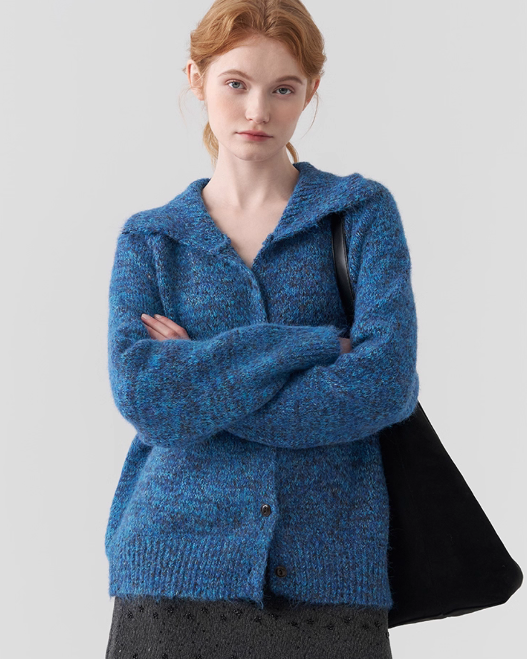 Stand Collar Knit Cardigan JIU0001