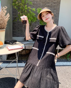Tiered Short-Sleeve Mini Dress QAZ0097