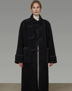 Stand Collar Toggle Fur Coat UNS0002