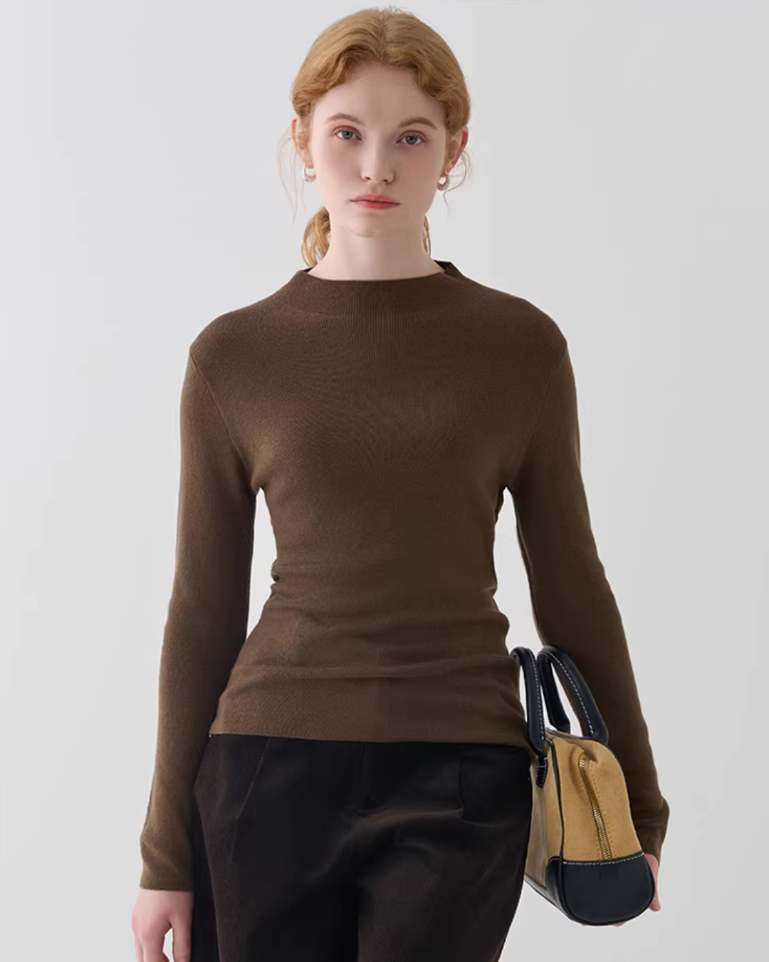 Mock Neck Knit Top JIU0034