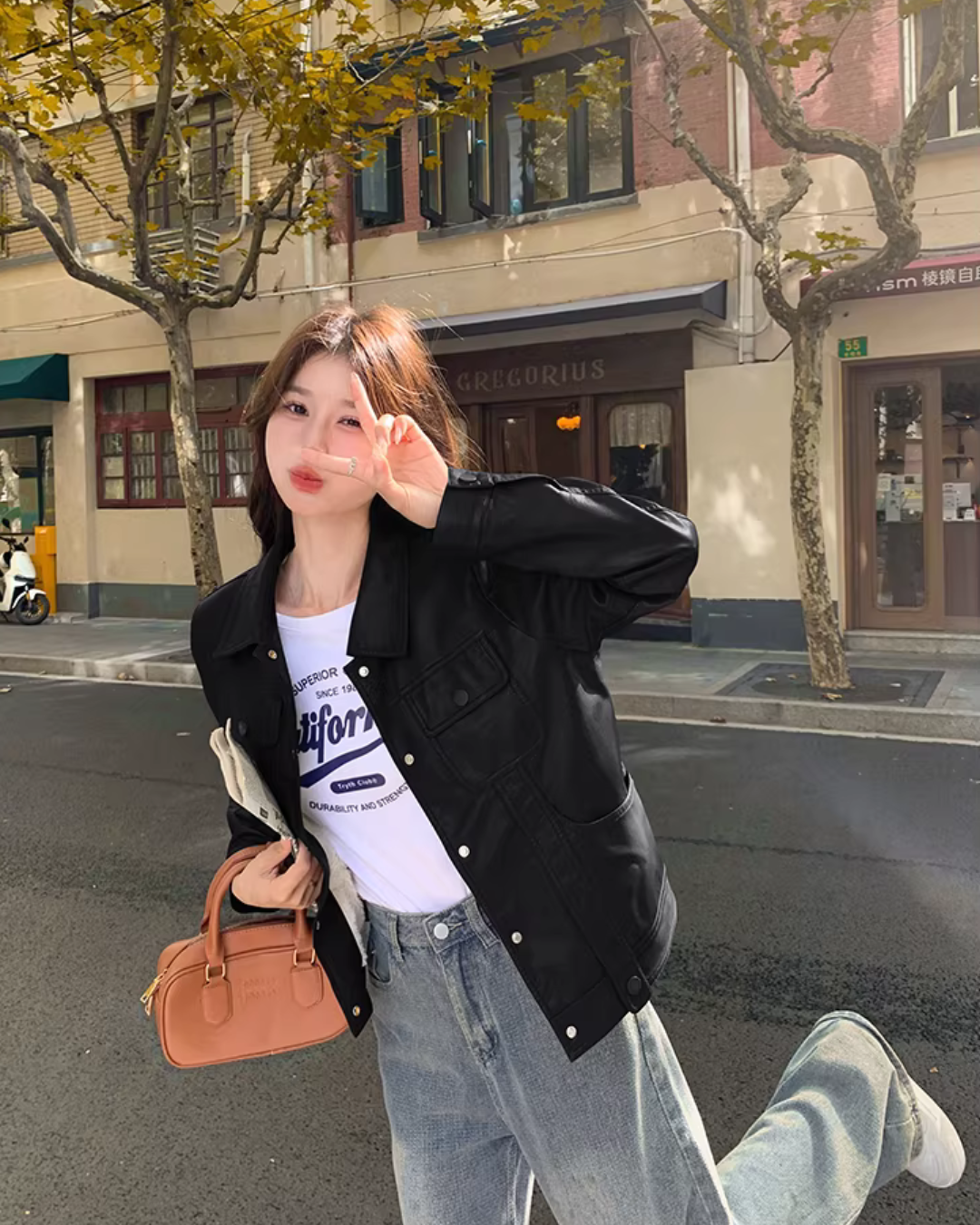 Retro Short Leather Jacket QAZ0039