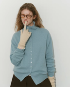 Wool Half-Turtleneck Knit Cardigan RLZ0013