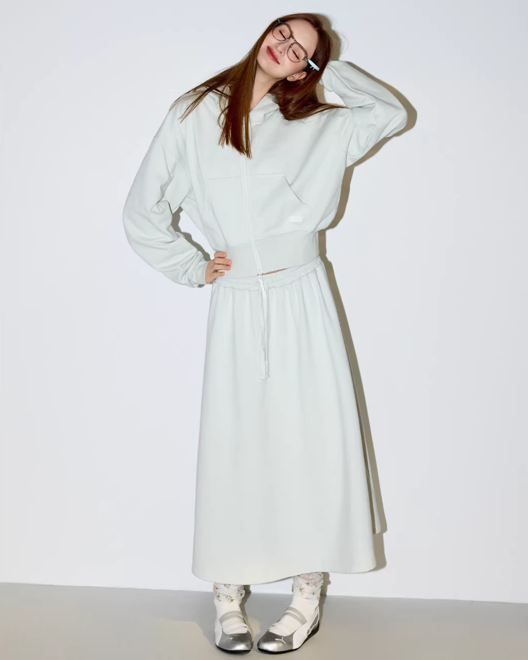 Sports Zip Hoodie / Half-Length Skirt MDB0029