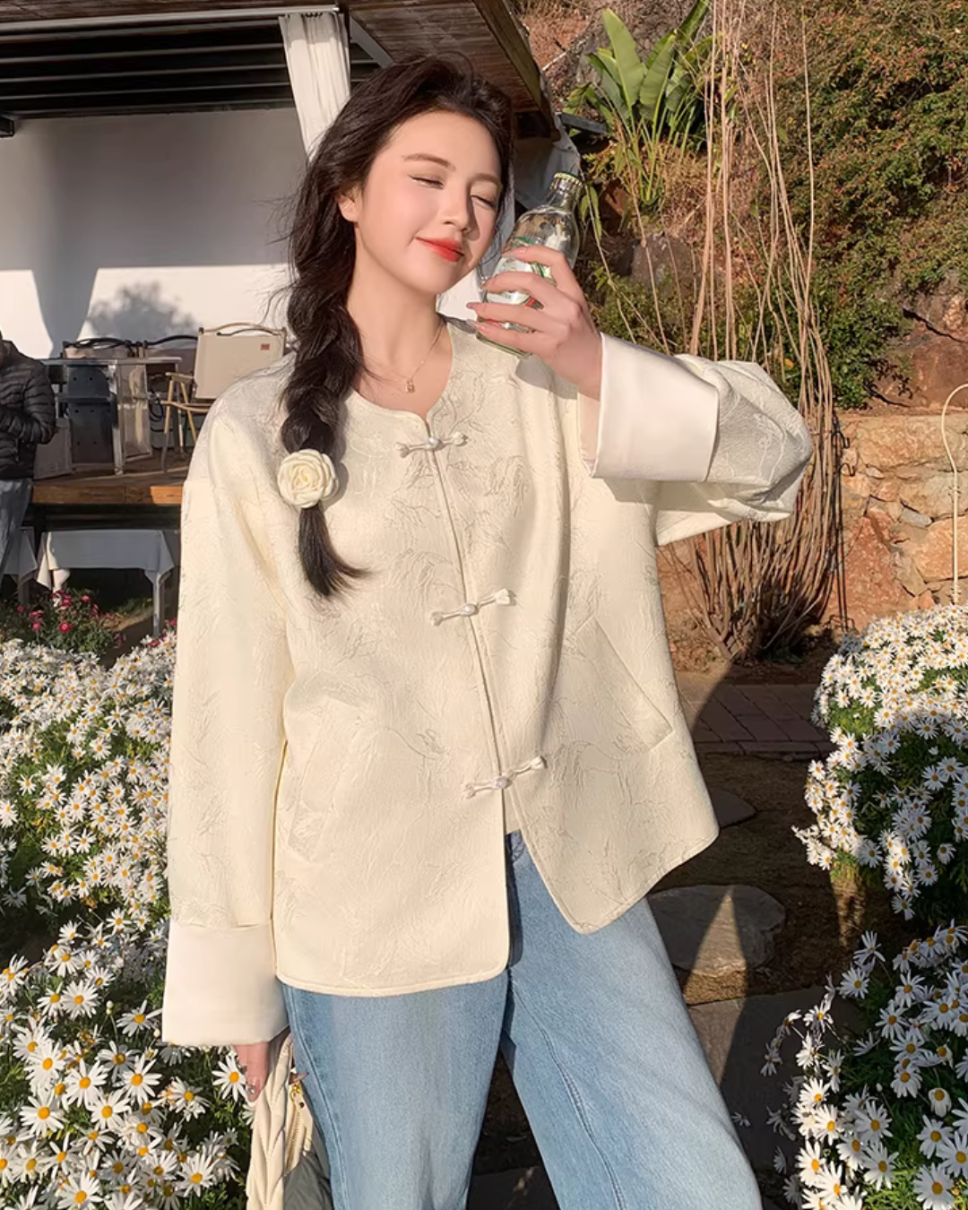 No-Collar Chinese Style Jacket QAZ0019