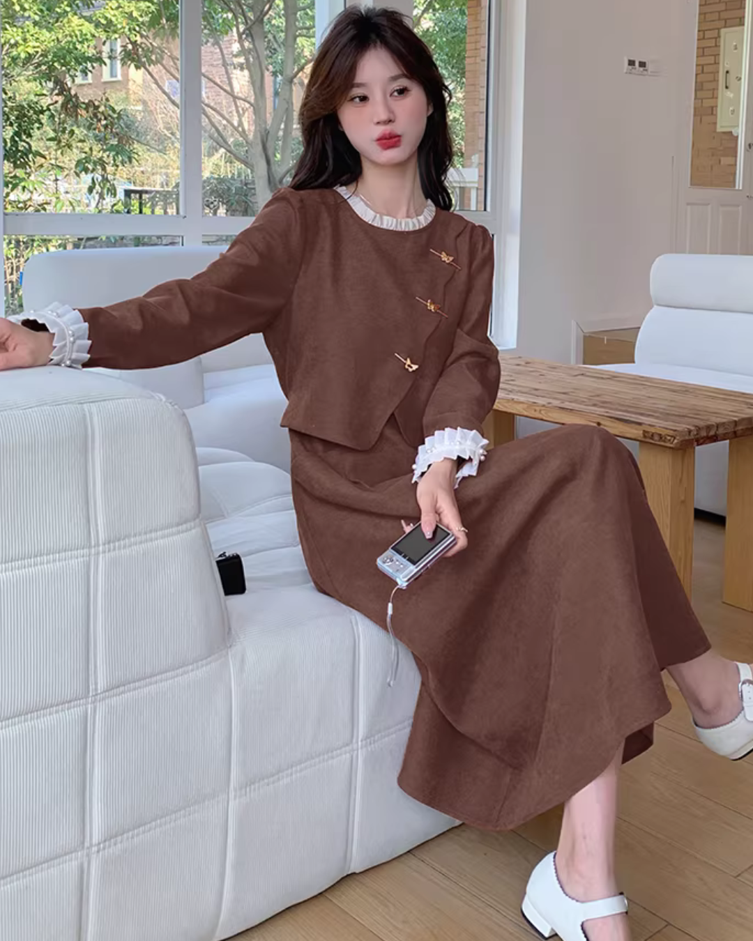Pearl China Button Dress QAZ0084
