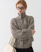 Stand Collar Knit Cardigan JIU0001