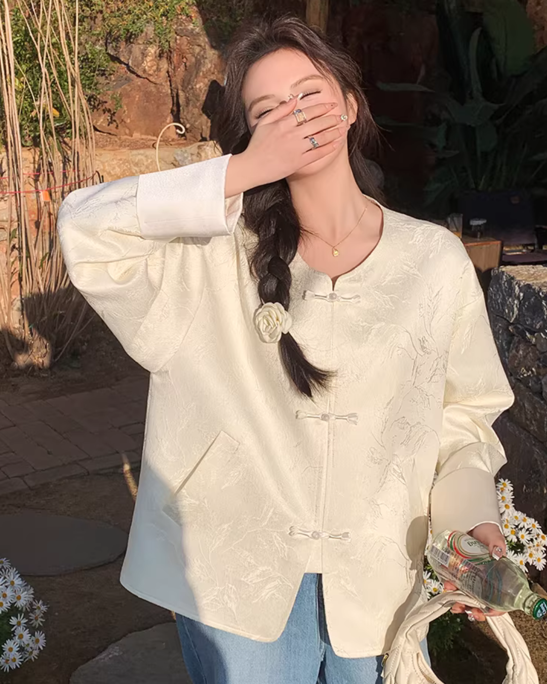 No-Collar Chinese Style Jacket QAZ0019