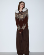 Fur Collar Nordic Knit Jacket MDB0005