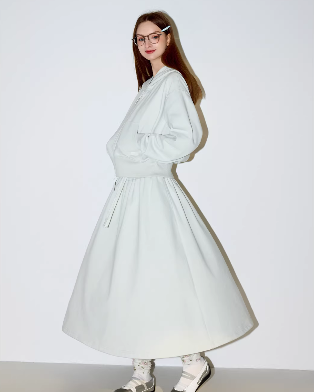 Sports Zip Hoodie / Half-Length Skirt MDB0029