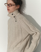 Asymmetrical Loose Cable Knit RLZ0018