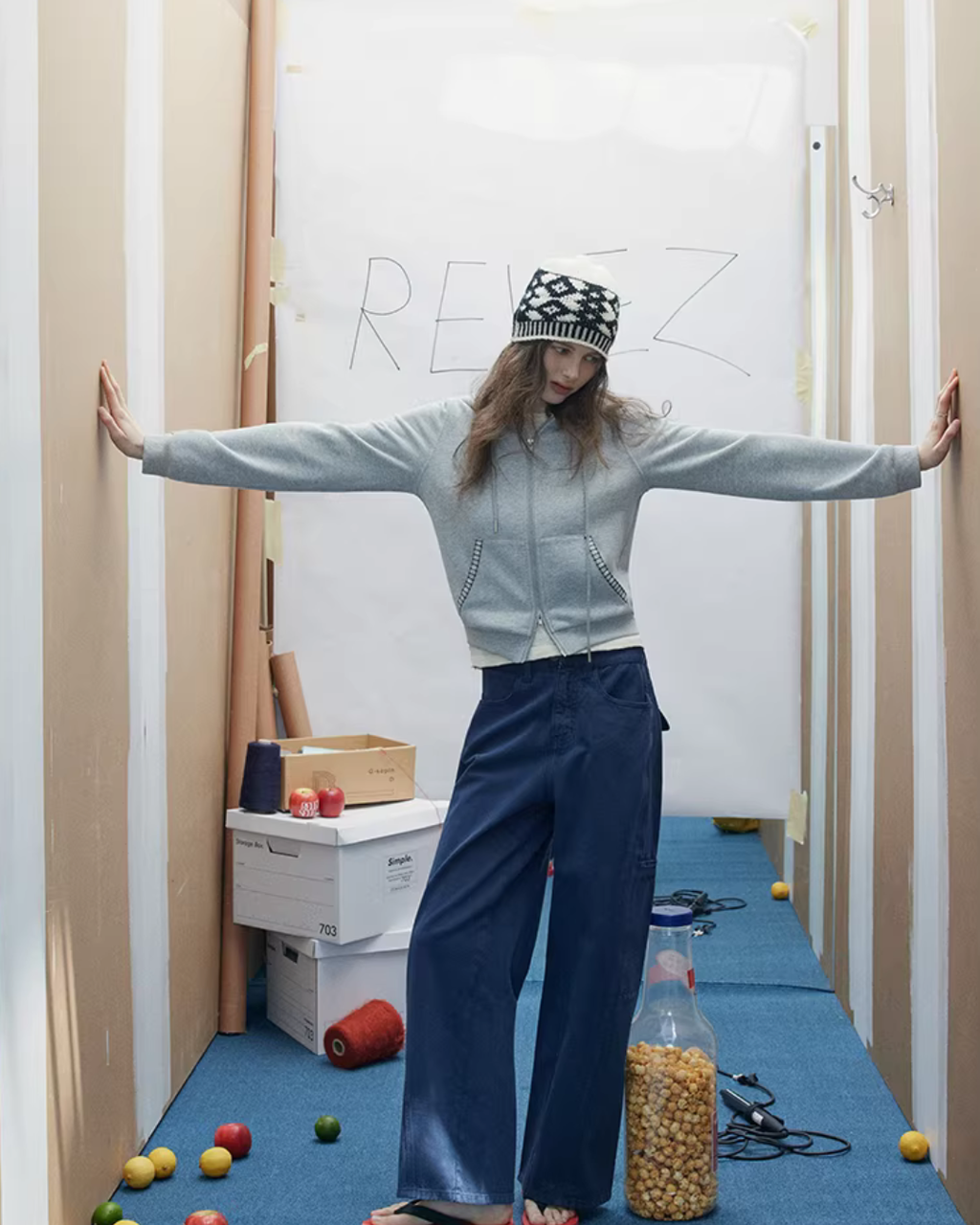 Retro Blue Wide Denim Pants RLZ0009