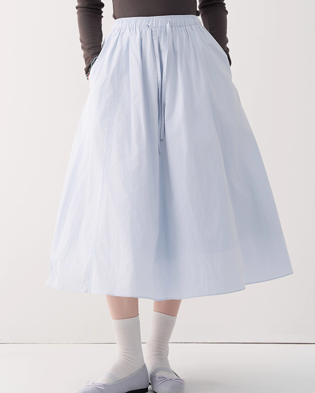 Blue Floral Half Length Skirt JIU0011