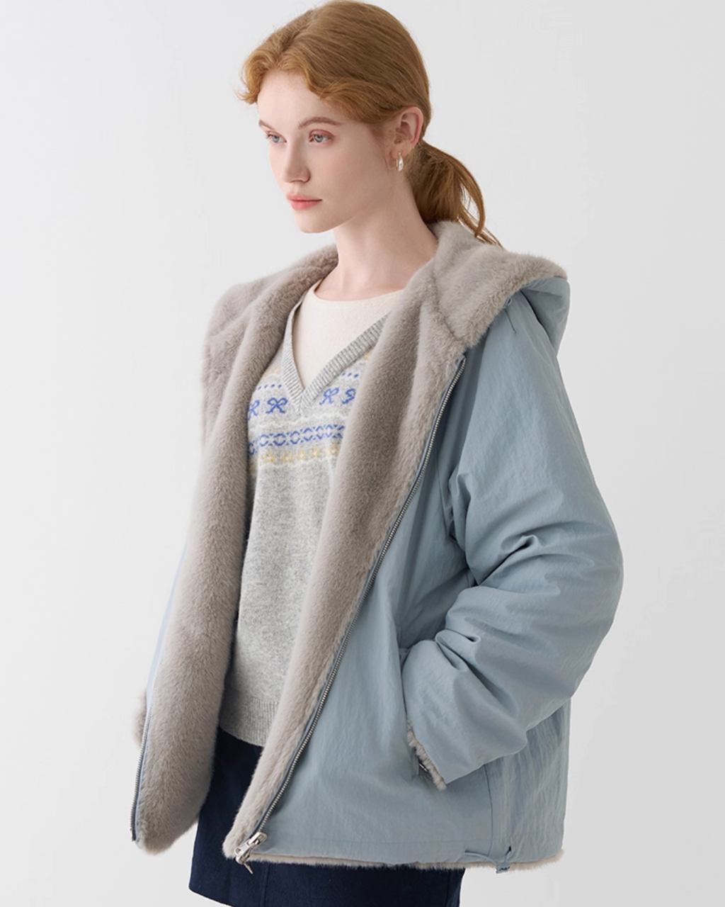 Reversible Hooded Casual Jacket JIU0007