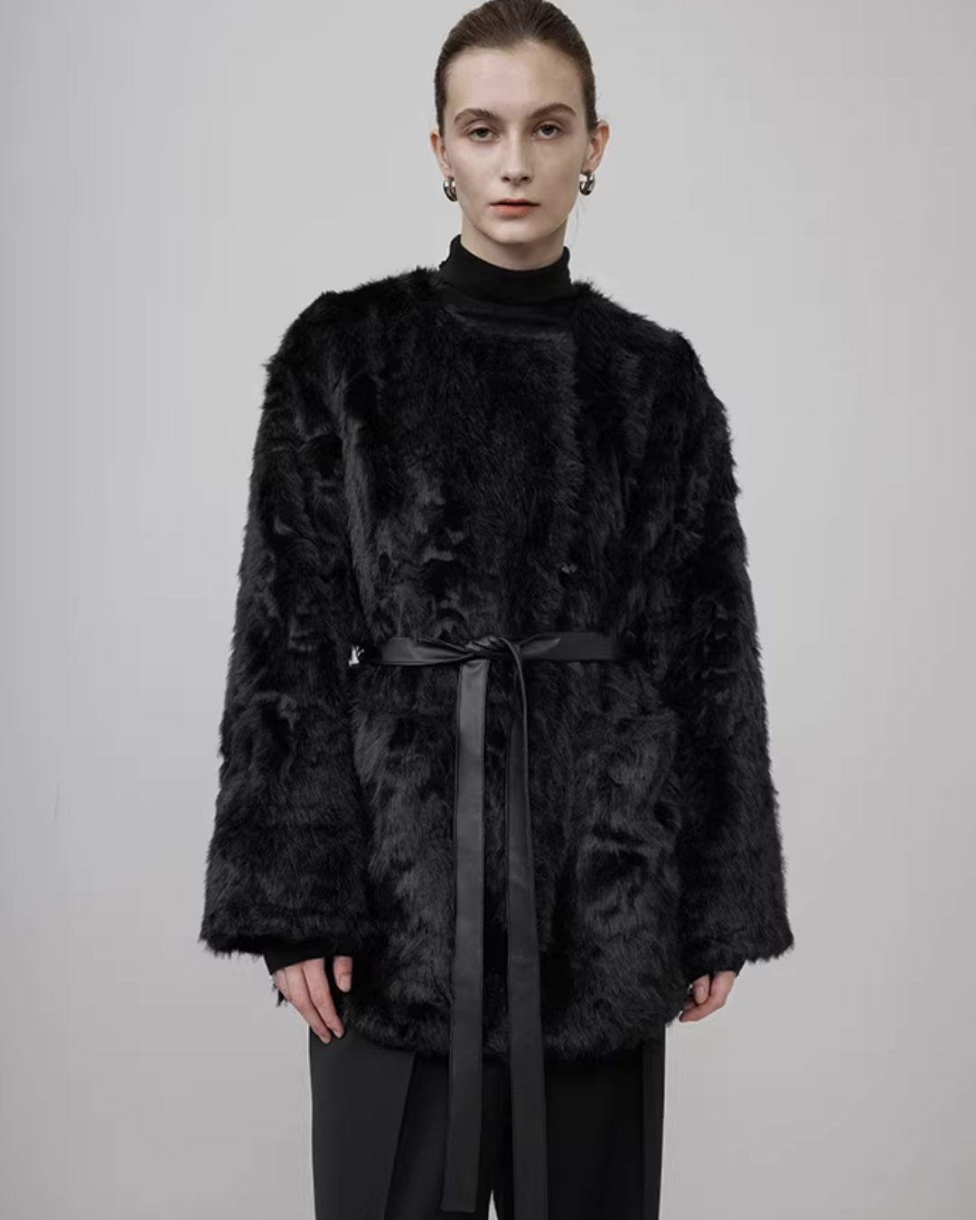 Fur Mid-Length Coat UNS0003