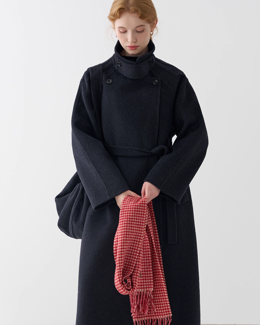 Stand Collar Long Coat JIU0006