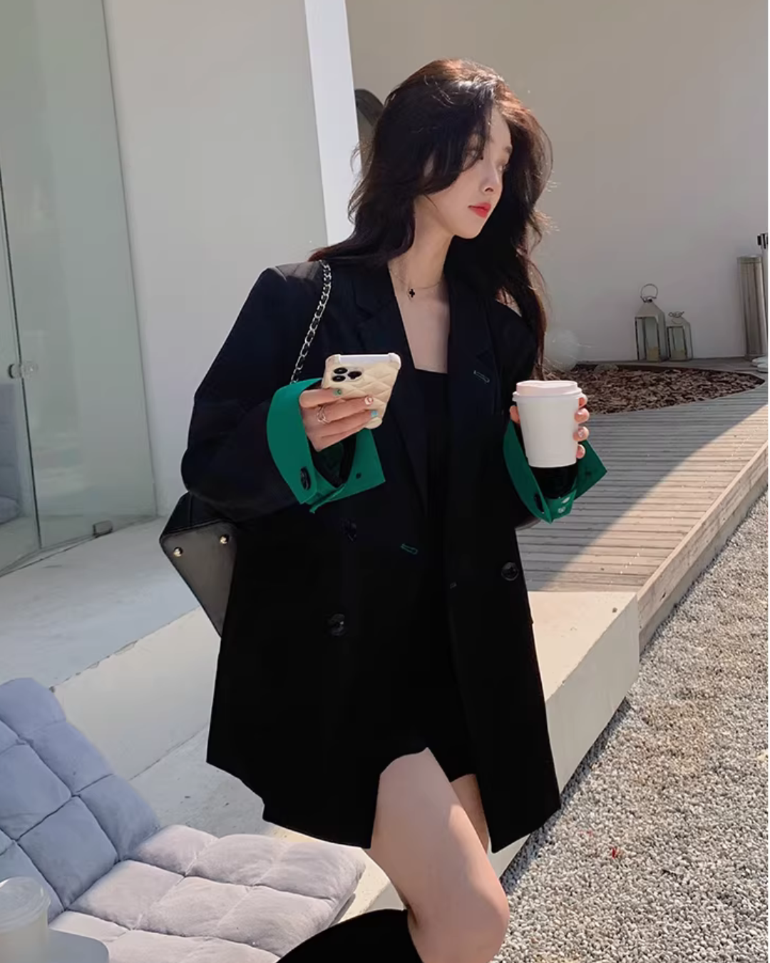 Double-Breasted Tailored Jacket QAZ0031