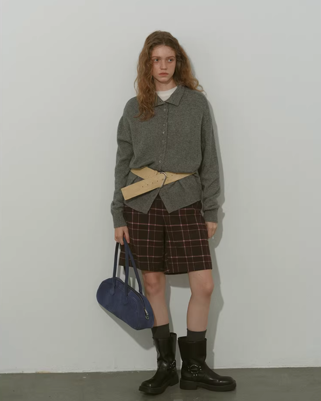 Wool Half-Turtleneck Knit Cardigan RLZ0013