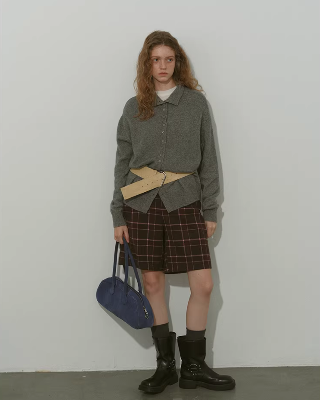 Wool Half-Turtleneck Knit Cardigan RLZ0013