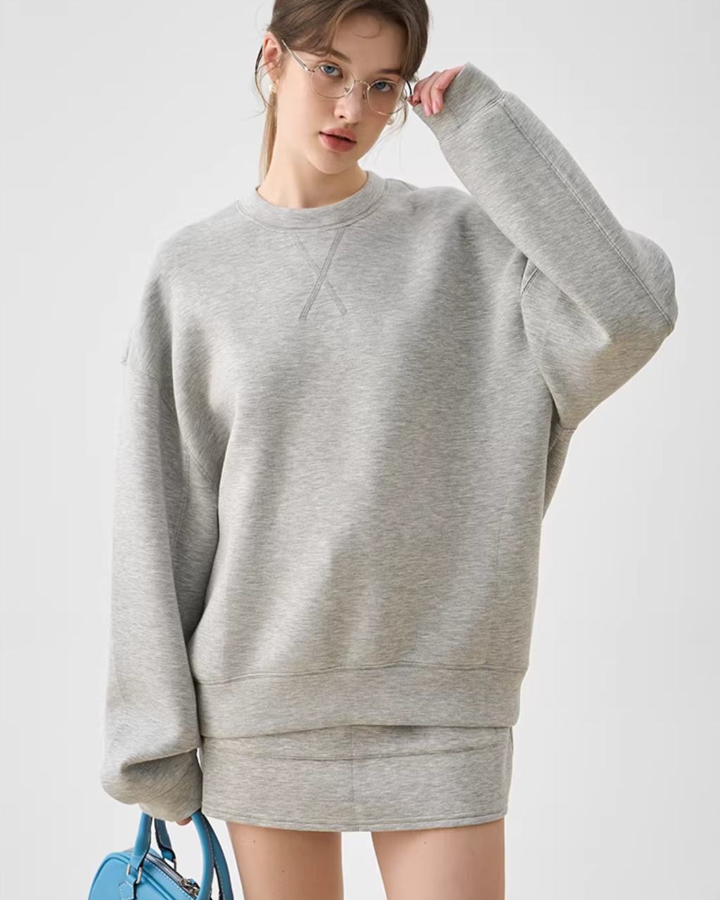 Sweatshirt Long-Sleeve Top / Mini Skirt JIU0025