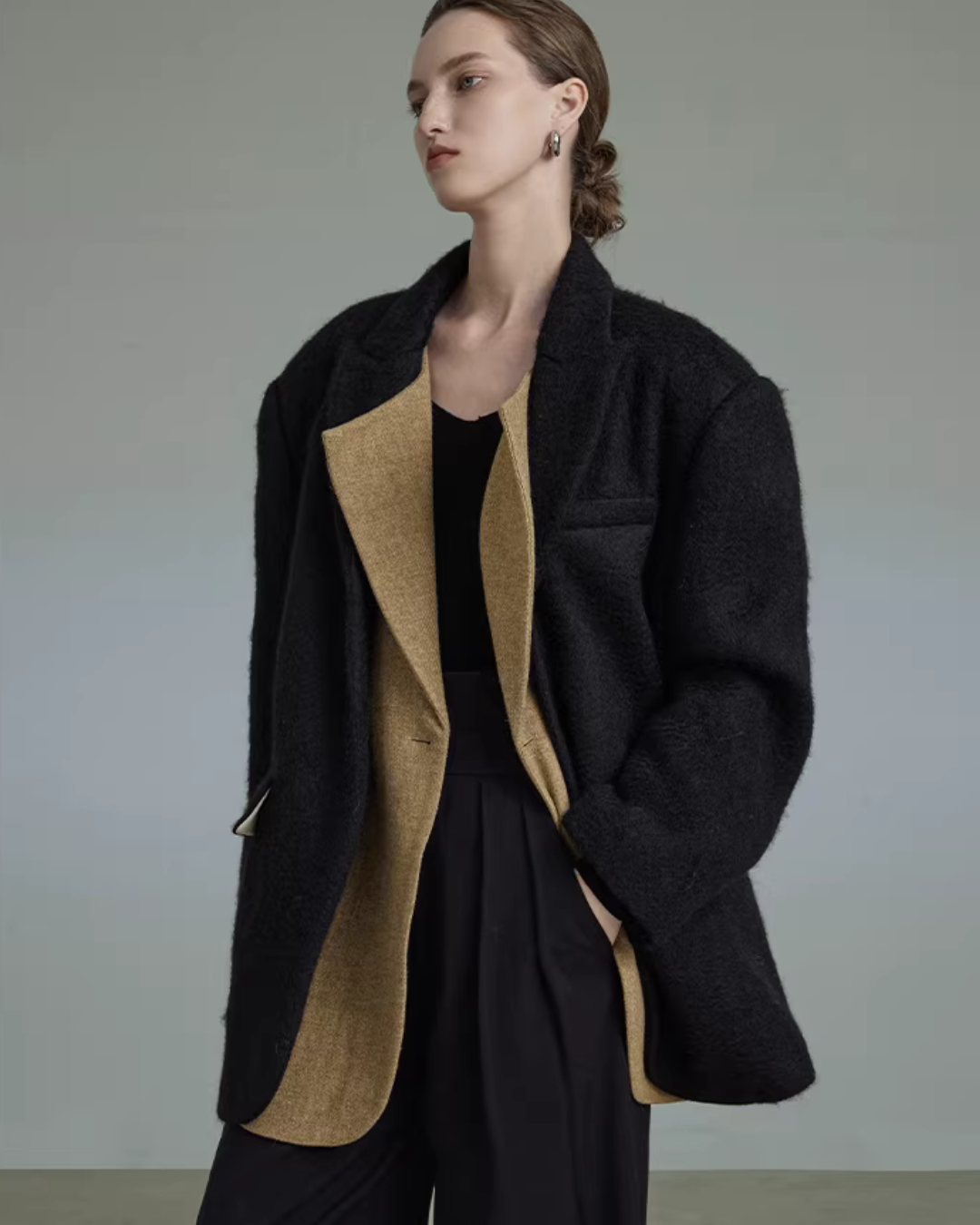 Layered Style Wool Jacket UNS0001