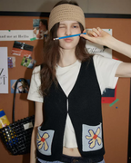 Floral Pocket Knit Vest RLZ0012