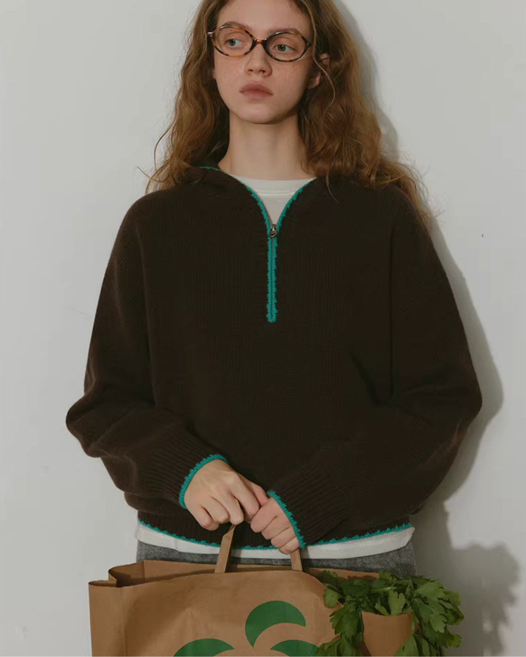 Half-Zip Hooded Knit RLZ0003