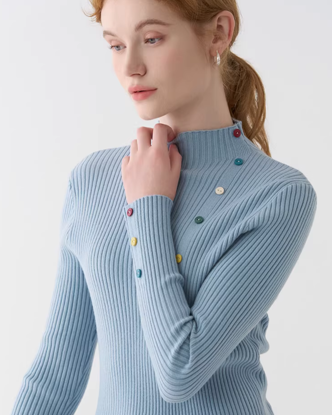 Multi-Button Rib Knit Top JIU0046