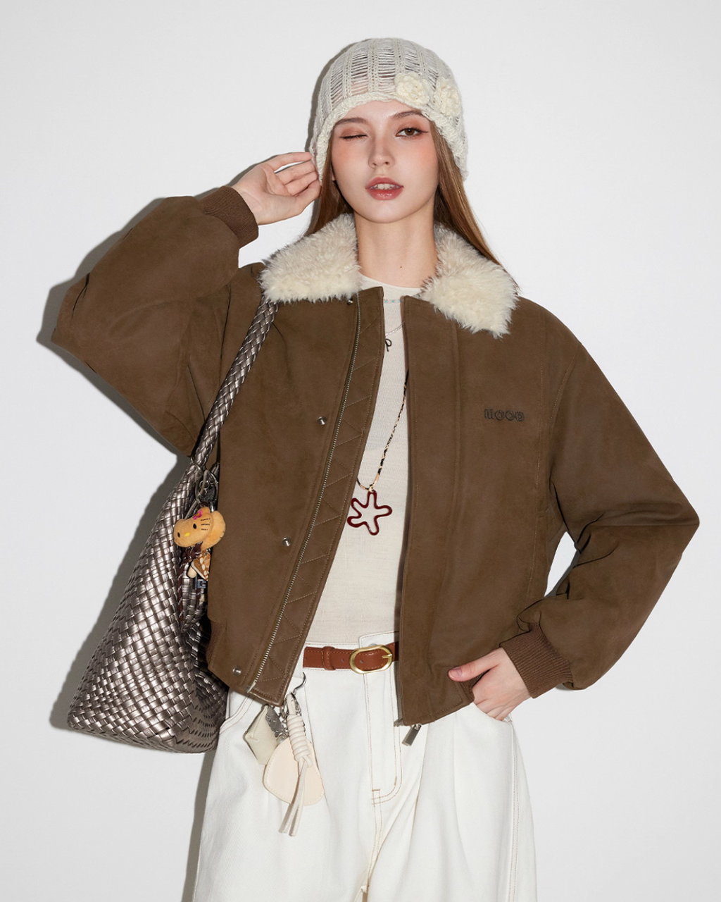 Fur Collar Mouton Blouson MDB0009