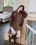 Retro Brown Leather Jacket QAZ0013