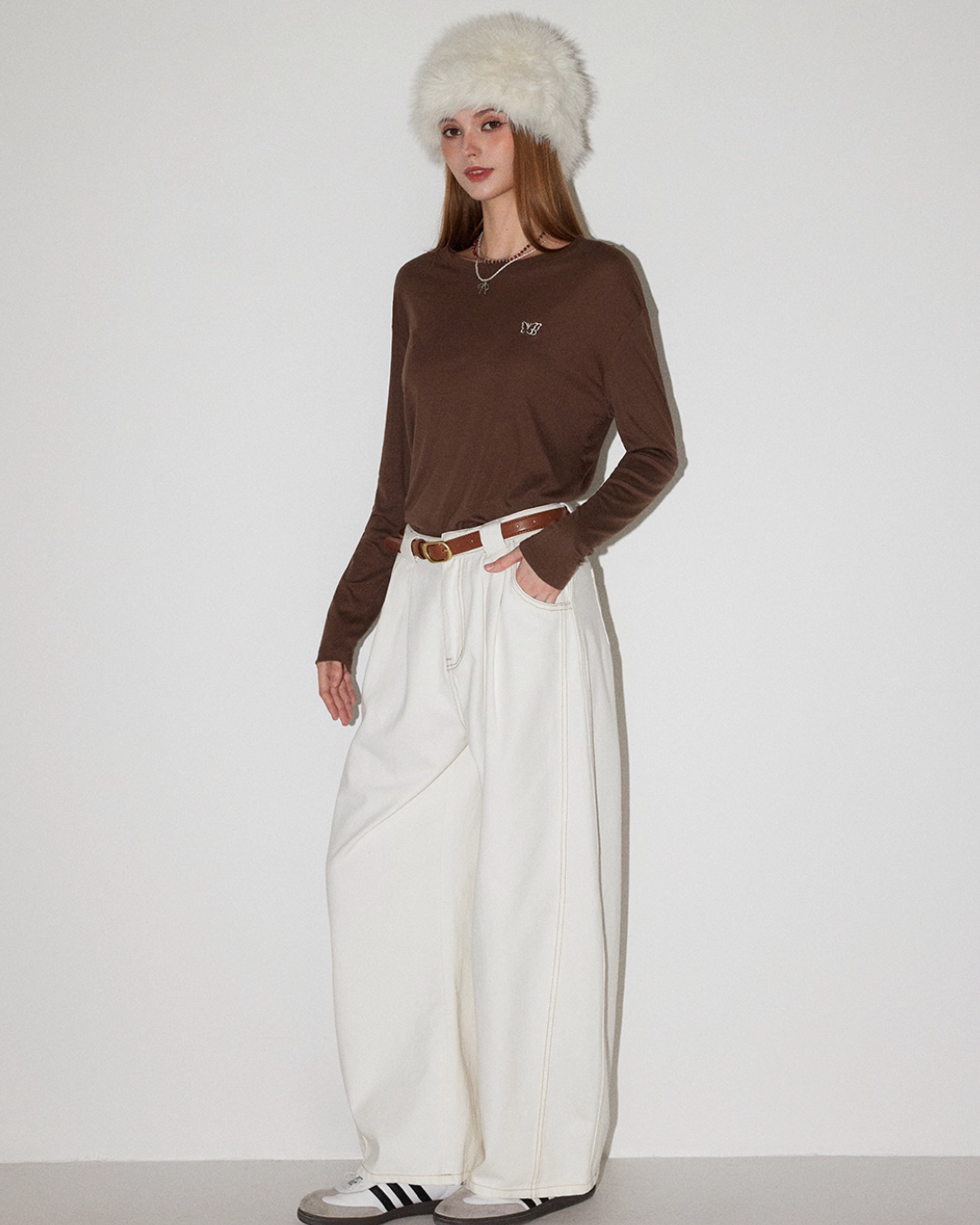 Relaxed Curved Slacks Pants MDB0010