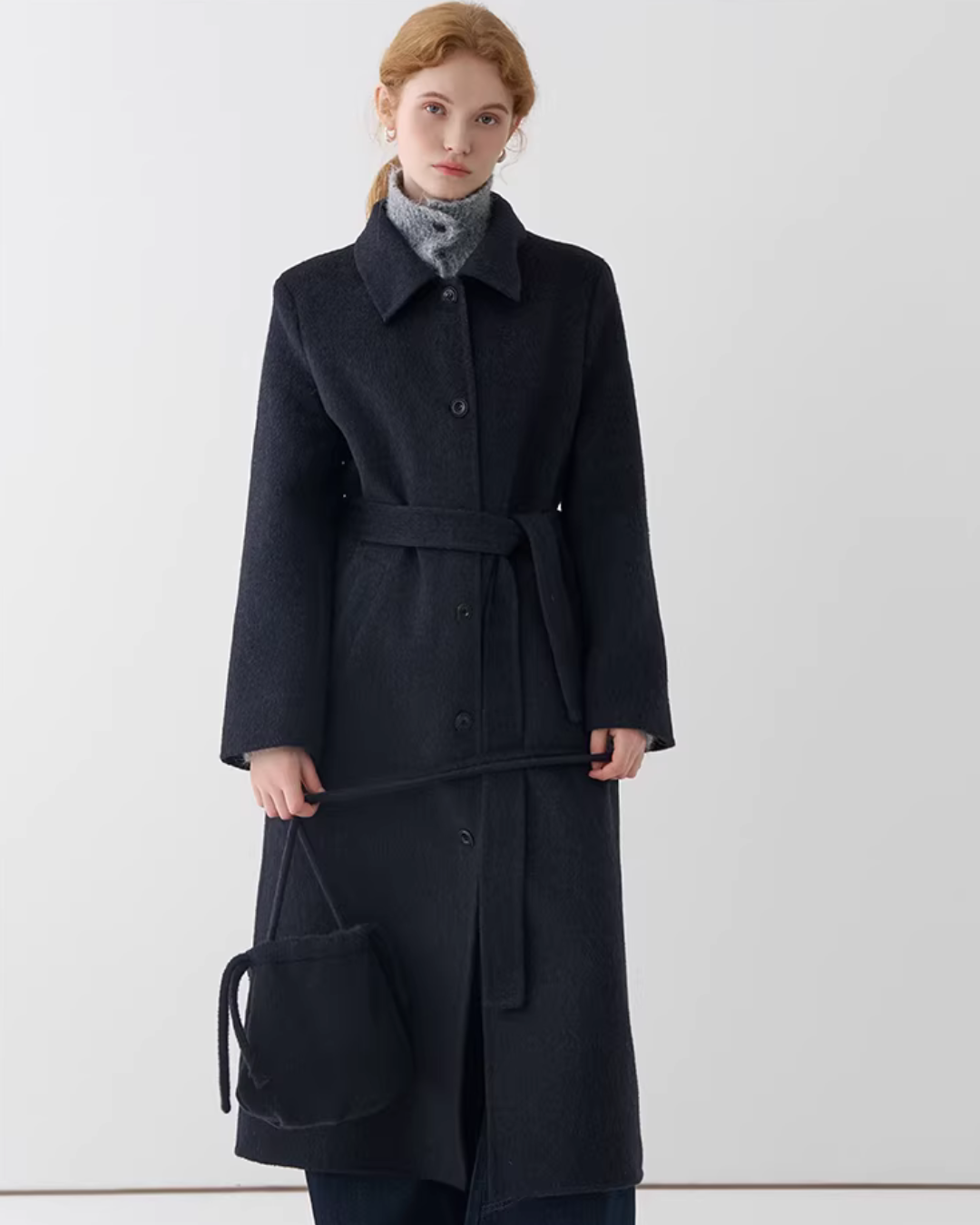 Wool Long Belted Coat JIU0038